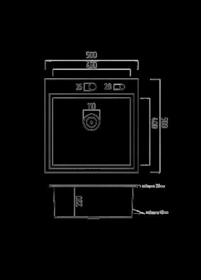 Комплект кухонной мойки KRP Gebürstet - 50х50HM (Измельчитель - 550W) Kroner (337718089)
