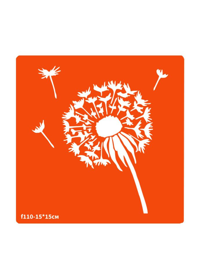 Трафарет для біо тату Кульбаба f110 15*15см, розмір 15х15см Fresh Tattoo (366237647)