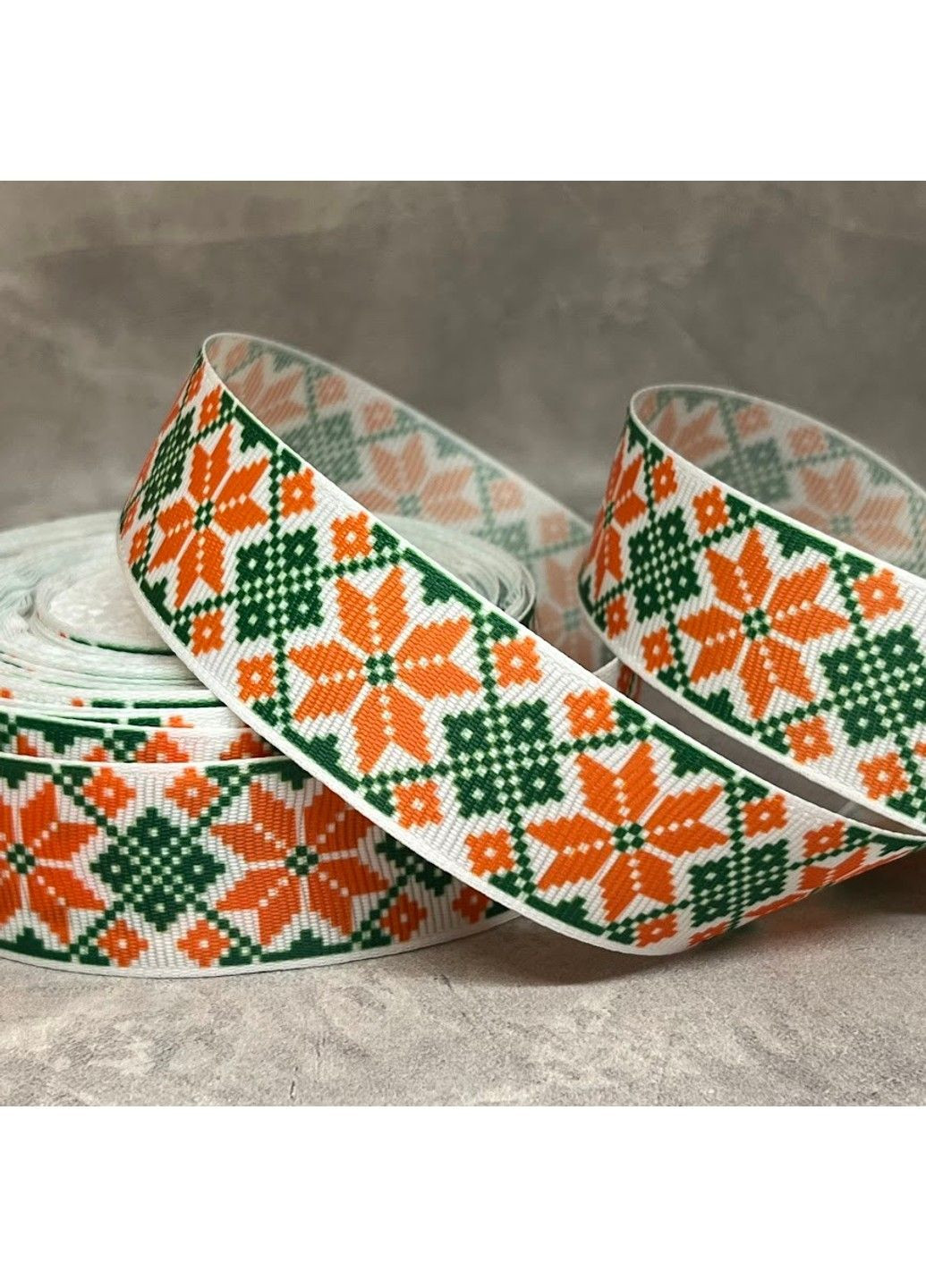 Репсовая лента 2,5 см с рисунком - Орнамент- звезда, арт 018556, 1 метр No Brand (339870582)