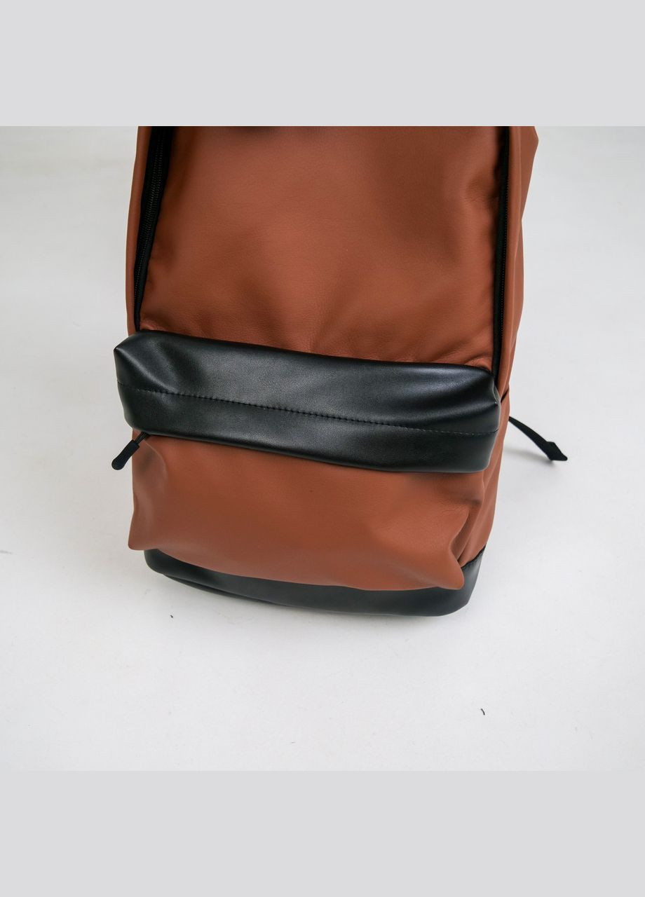 Універсальний рюкзак у зручному розмірі в екошкірі, коричневий колір ToBeYou city (293247135)