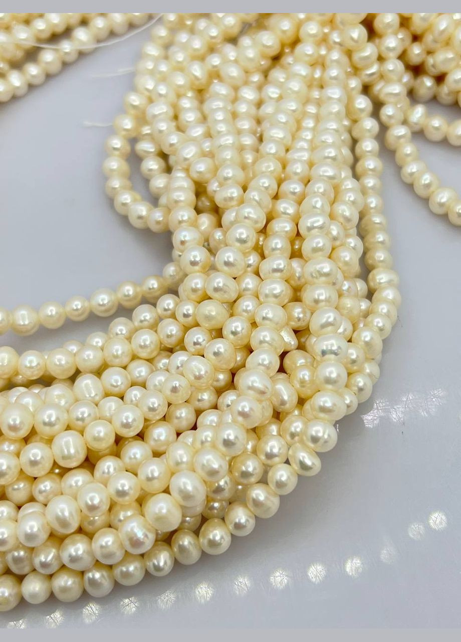 Перли на нитці без замка 5-6 мм 40 см No Brand (313930971)