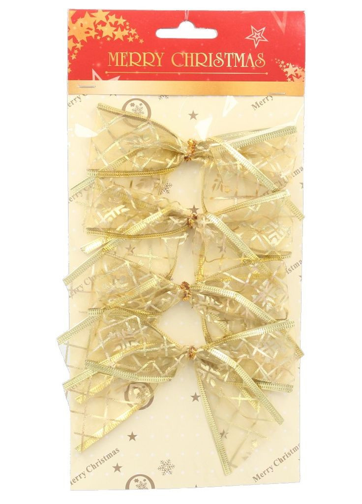 Бант декоративный органза, комплект 4 шт, 10 х 10 см, Chomik (369765144)