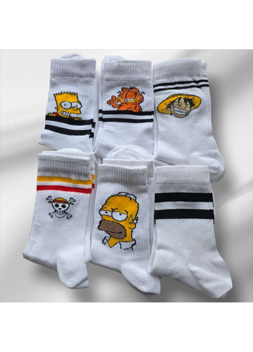Білі набір бавовняних шкарпеток 6 пар ЯІС малюнки (371813728)