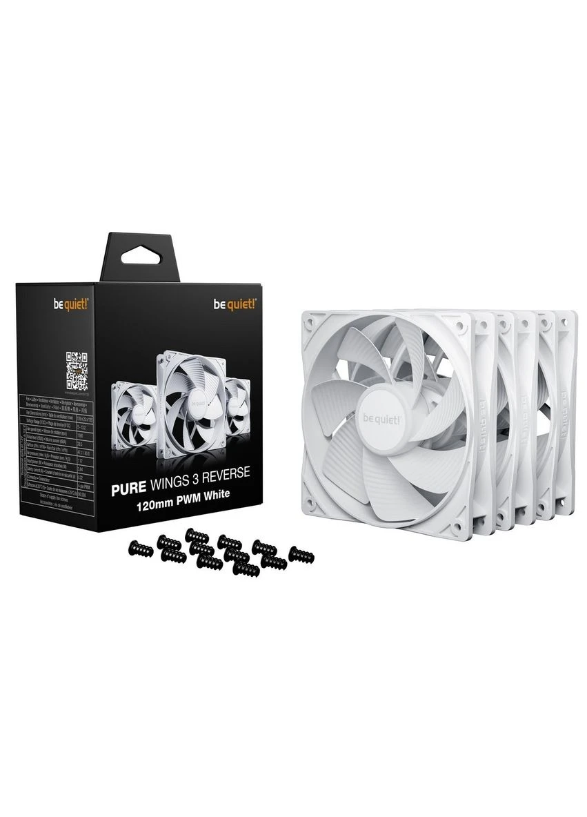 Вентилятор Pure Wings 3 120mm PWM Reverse 3-Pack White (BL136) be quiet! (396198447)
