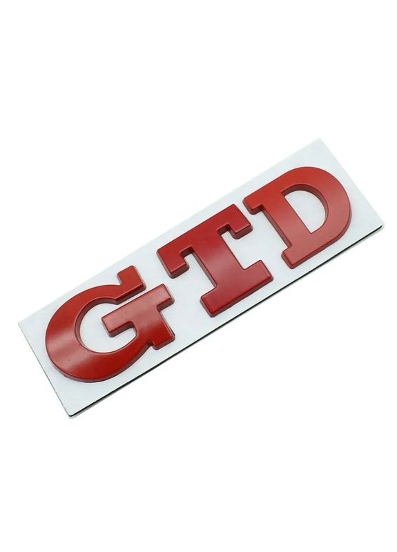 Емблема напис GTD для червона 84х23 мм метал (на скотчі) Volkswagen (369610391)