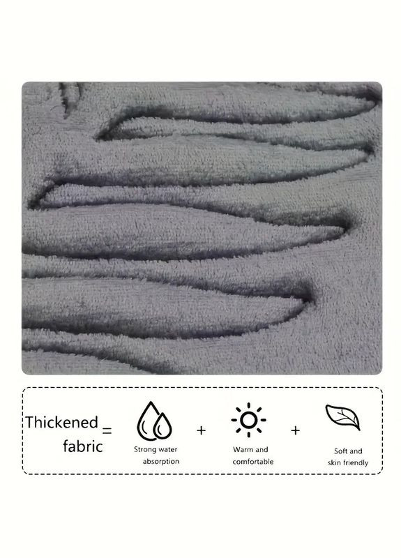 Набір із 3-х килимків для ванної та туалету «Листя» з ефектом пам'яті Антиковзаючий Сірий (7802281) No Brand (365280664)