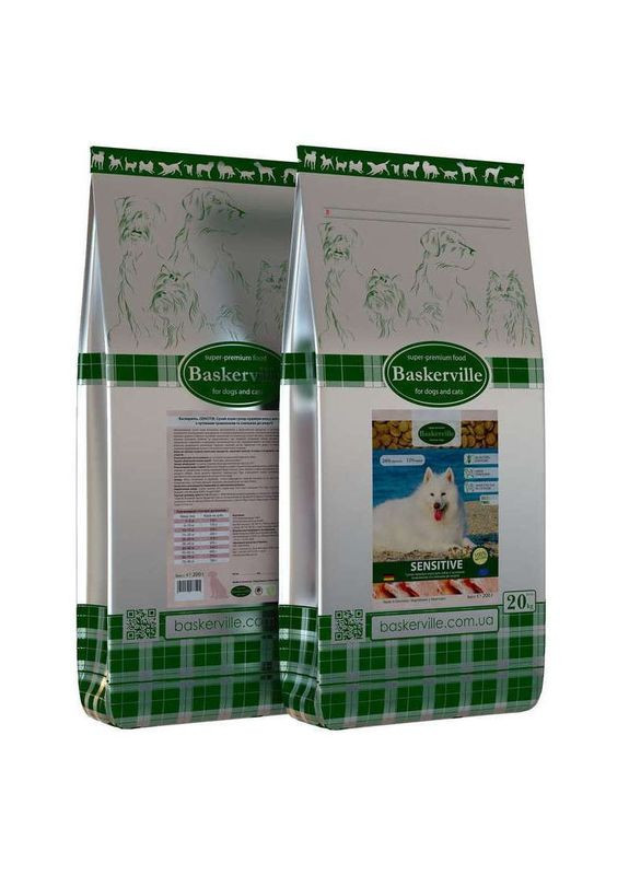 Сухий корм з яловичиною та куркою для дорослих собак з чутливим травленням Sensitive - 7,5 кг Baskerville (327054254)