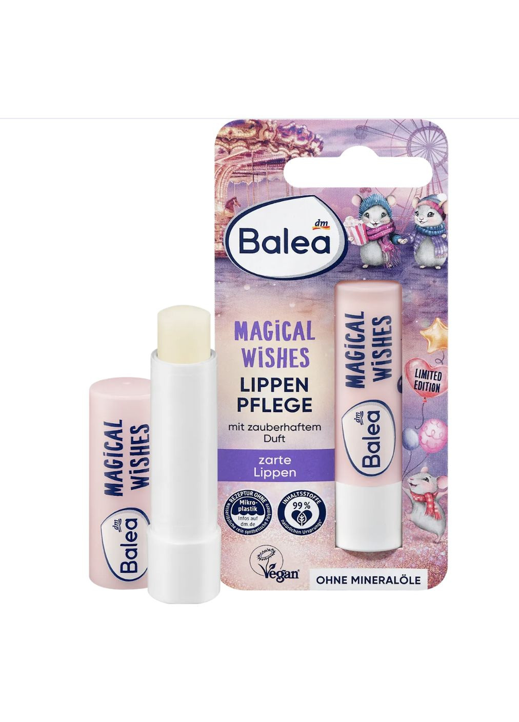 Бальзам для губ с маслом ши и кокосовым маслом Lippenpflege Magical Wishes, 4,8 g Balea (366569685)
