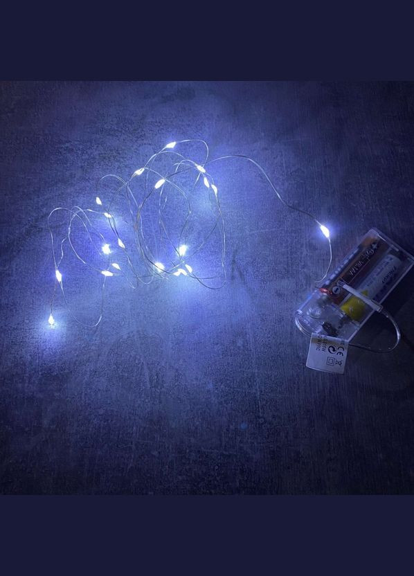 Гірлянда світлодіодна НА БАТАРЕЙКАХ 2 м 20 діодів LED,білий колір A-Plus (317203840)