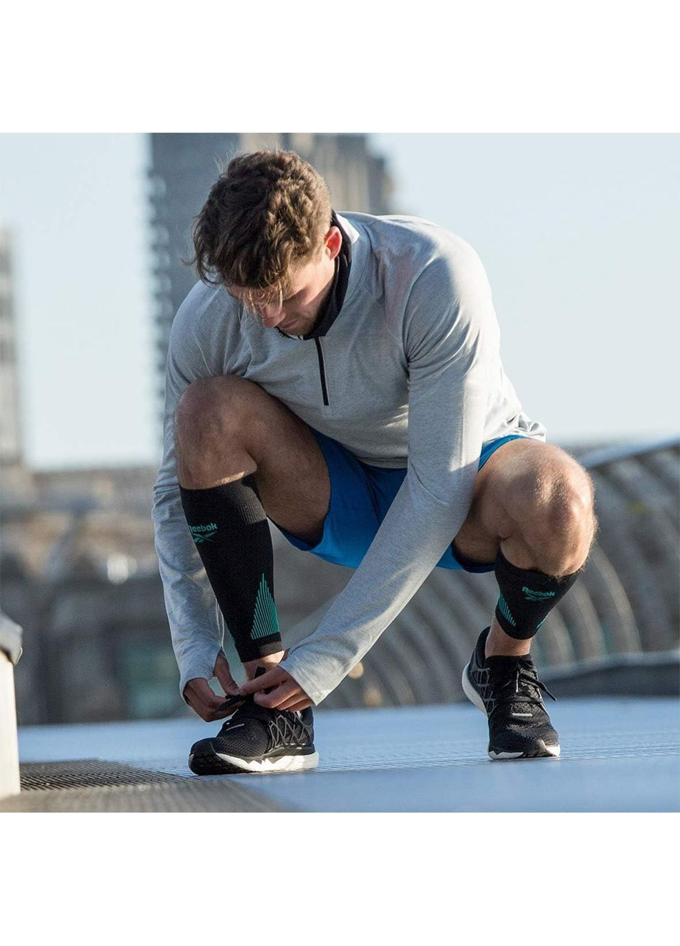 Компрессионные рукава Knitted Compression Calf Sleeve черный Уни Reebok (333956656)