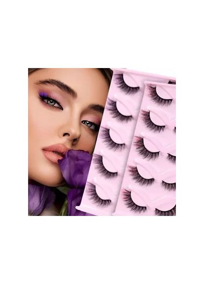 Набір Оригінал Кольорові базаторазові вії 5 пар Лисички + Маркер для надягання Magnetic Lashes (366668584)