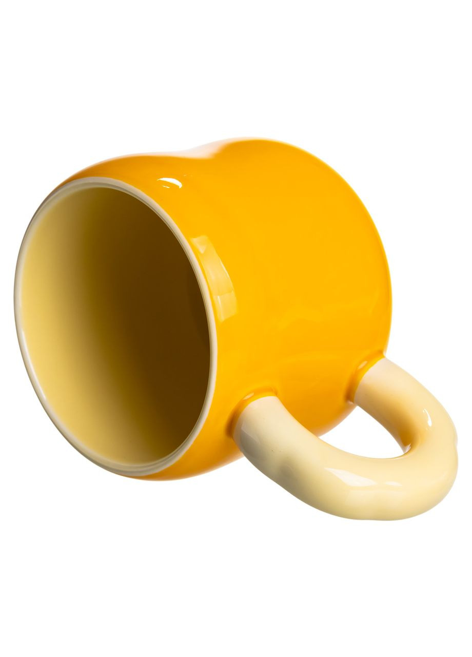 Кубок порцелянова з магнітом Бант 400 (мл) подарункова кружка прикольна чашка для дітей на подарунок Жовтий з бежевим FM-52B Yiwu (371346033)