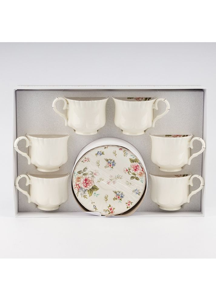 Чайный фарфоровый набор Королевский сад 12 предметов 260 мл 19292-008 No Brand (361149480)