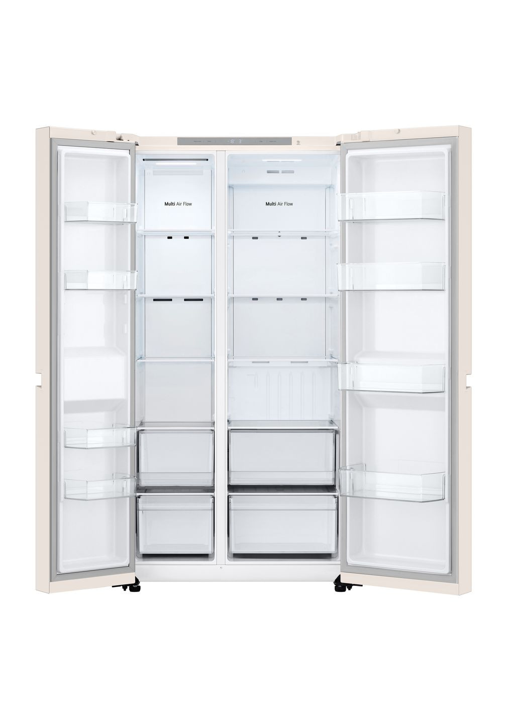 Холодильник SBS, 179x91х74, холод.отд.422л, мороз.отд.-236л, 2дв., А+, NF, инв., диспл внутр., бежевый LG