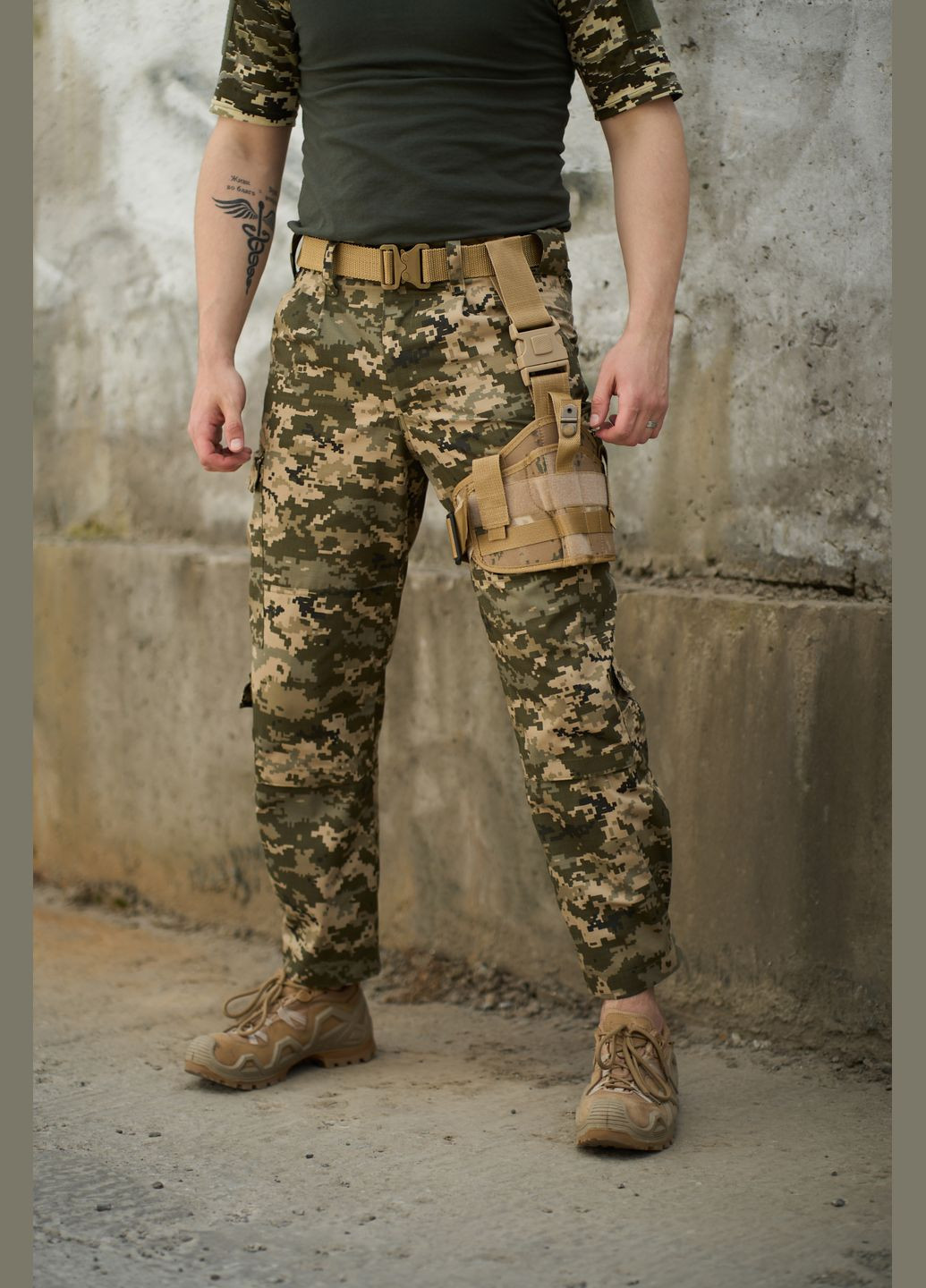 Кобура з кріпленням на ногу пісочний камуфляж No Brand (318554042)