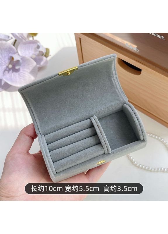 Міні-скринька для ювелірних виробів світло-сіра. Білий колір. No Brand (325216331)