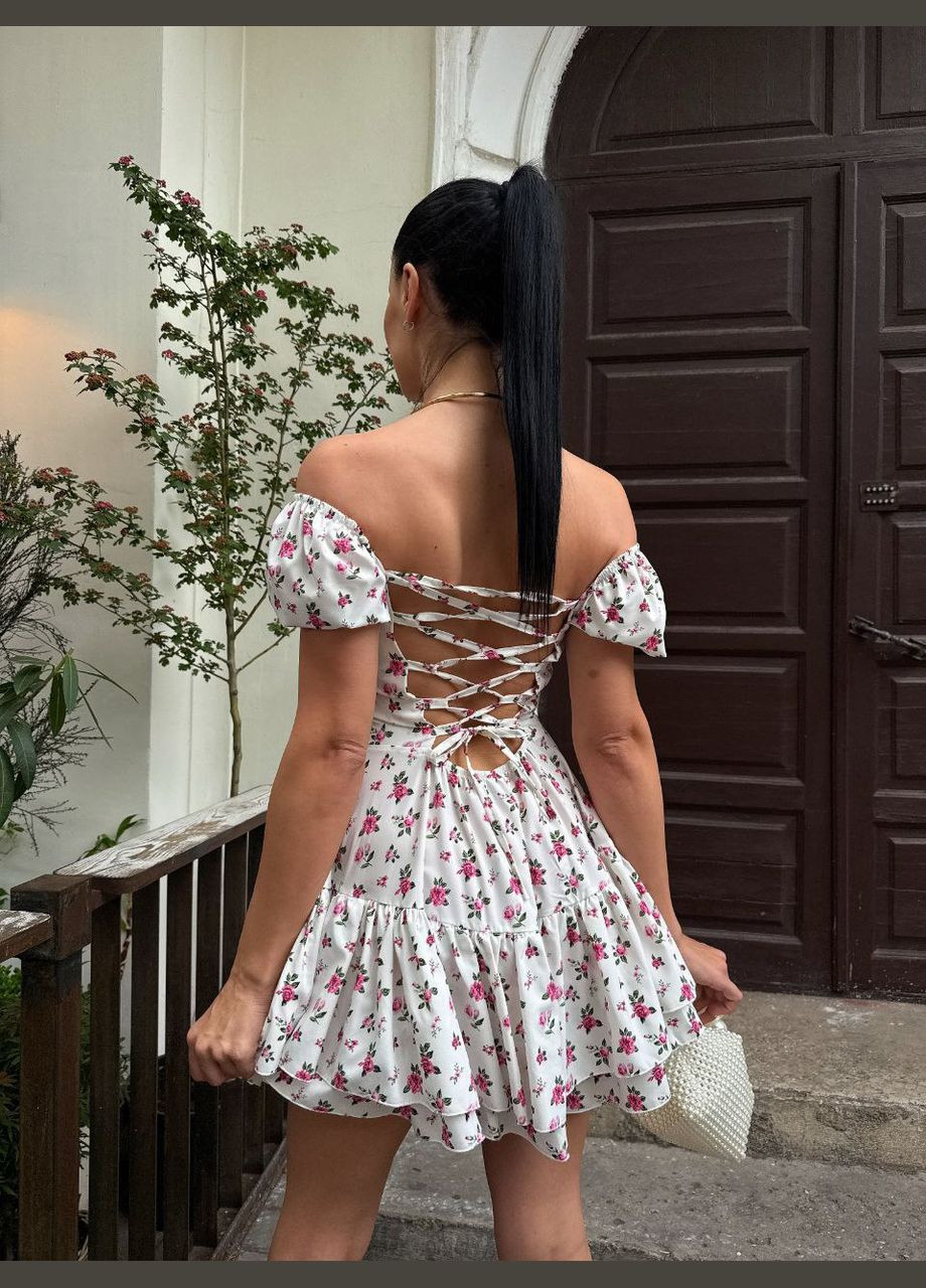 Білий повсякденний сукня DK/DL Мода без кордонів з квітковим принтом