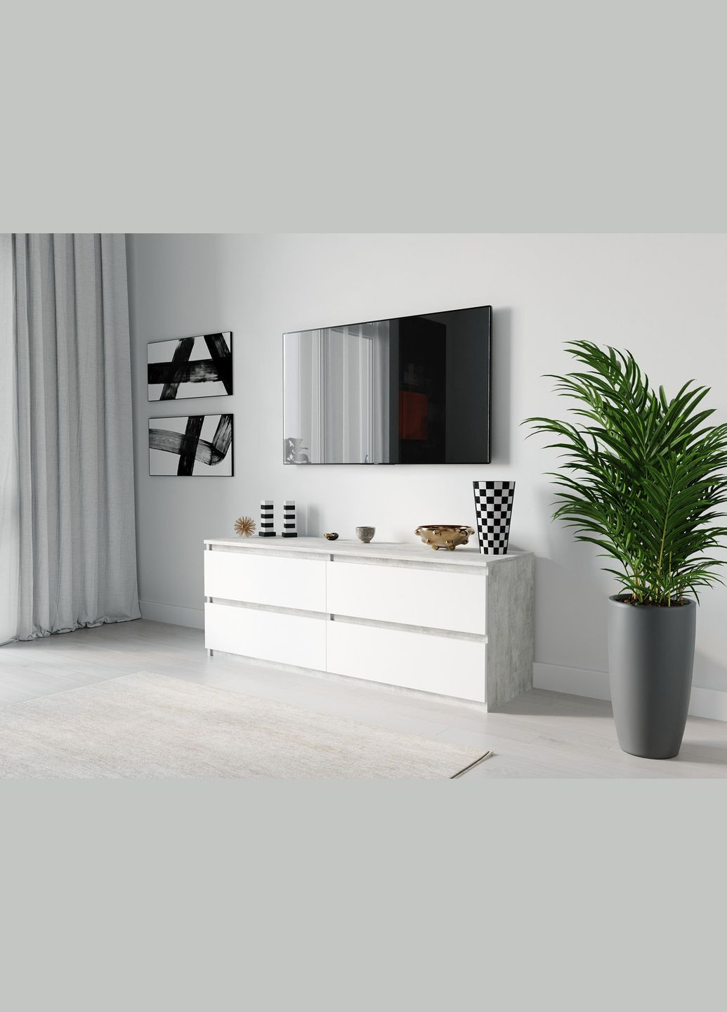 ТБ тумба ST-223 Ш1400/В530/Г400 Бетон-Білий MORELI (313859477)