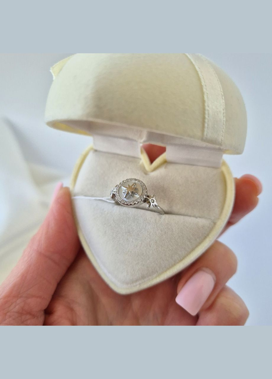 Срібна каблучка Роза Ветров з Перламутром 17.5 розмір срібло 925 проби Родоване 6563р 2.66г No Brand (331148502)