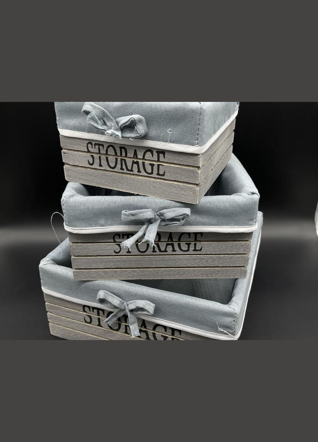 Деревянные ящики с тканью. 23х23х11см HM furnitura (330605621)