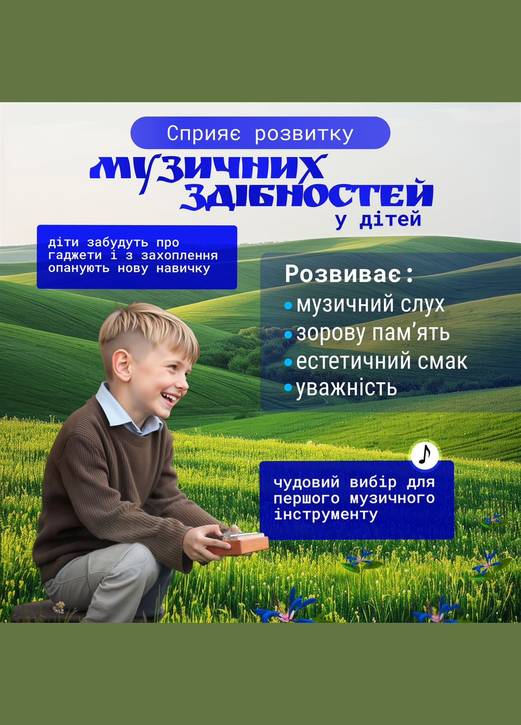 Музыкальный инструмент Калимба (мбира) 21 нота пальчиковое пианино ручной работы из дерева Темно коричневый No Brand (347590518)