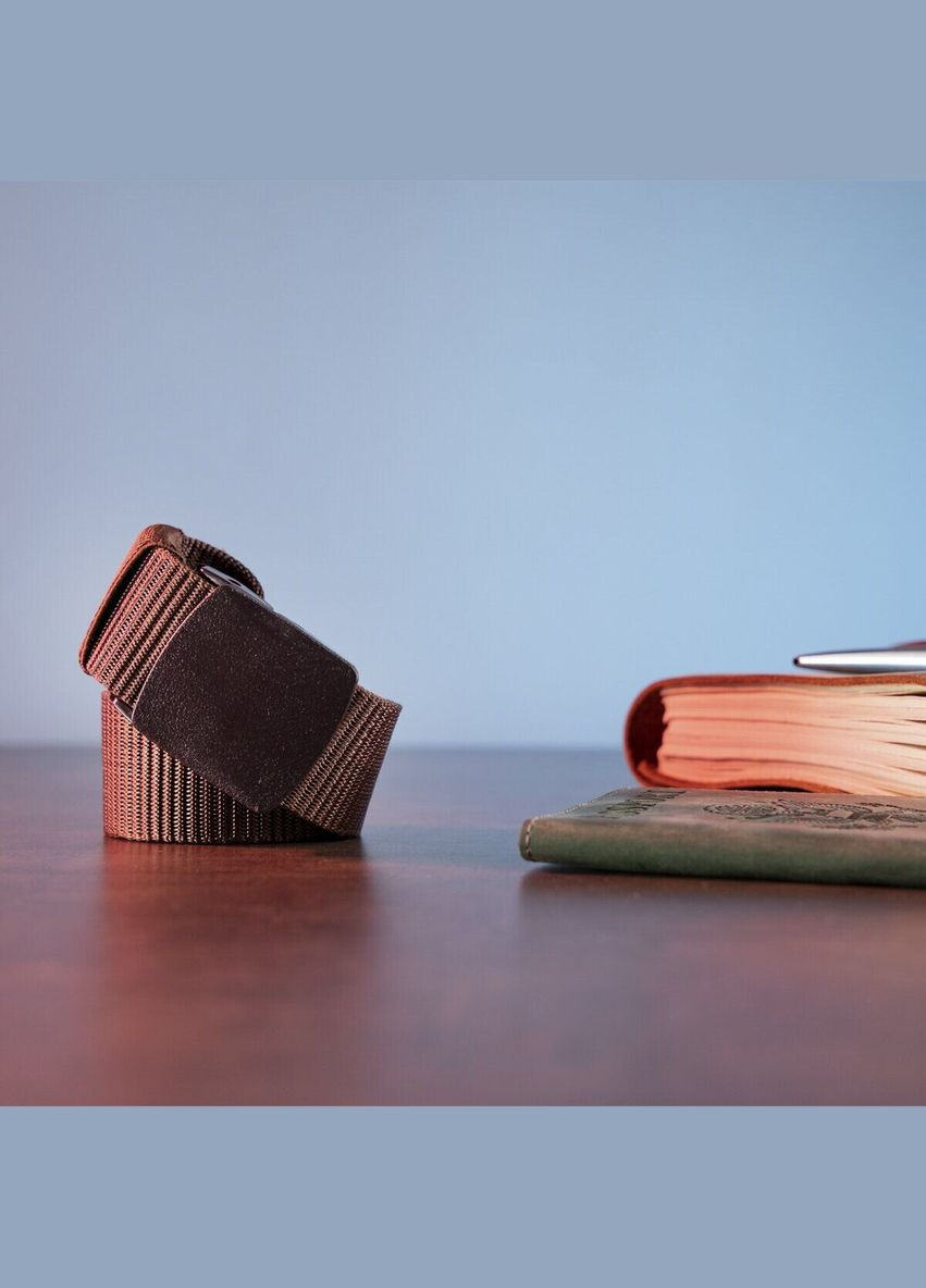 Тканинний чоловічий ремінь коричневий 20229 Vintage (329196829)