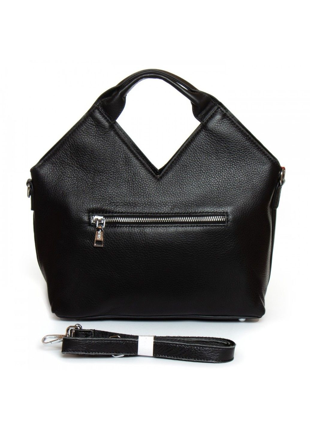 Женская черная кожаная сумка 2038-9 black Alex Rai (282557302)