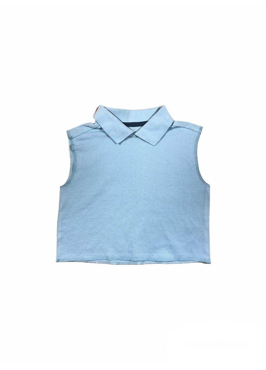 Голубой детская футболка-поло для мальчика No Brand однотонная