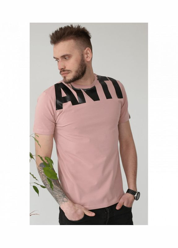 Світло-рожева чоловіча оригінальна футболка anti Hector