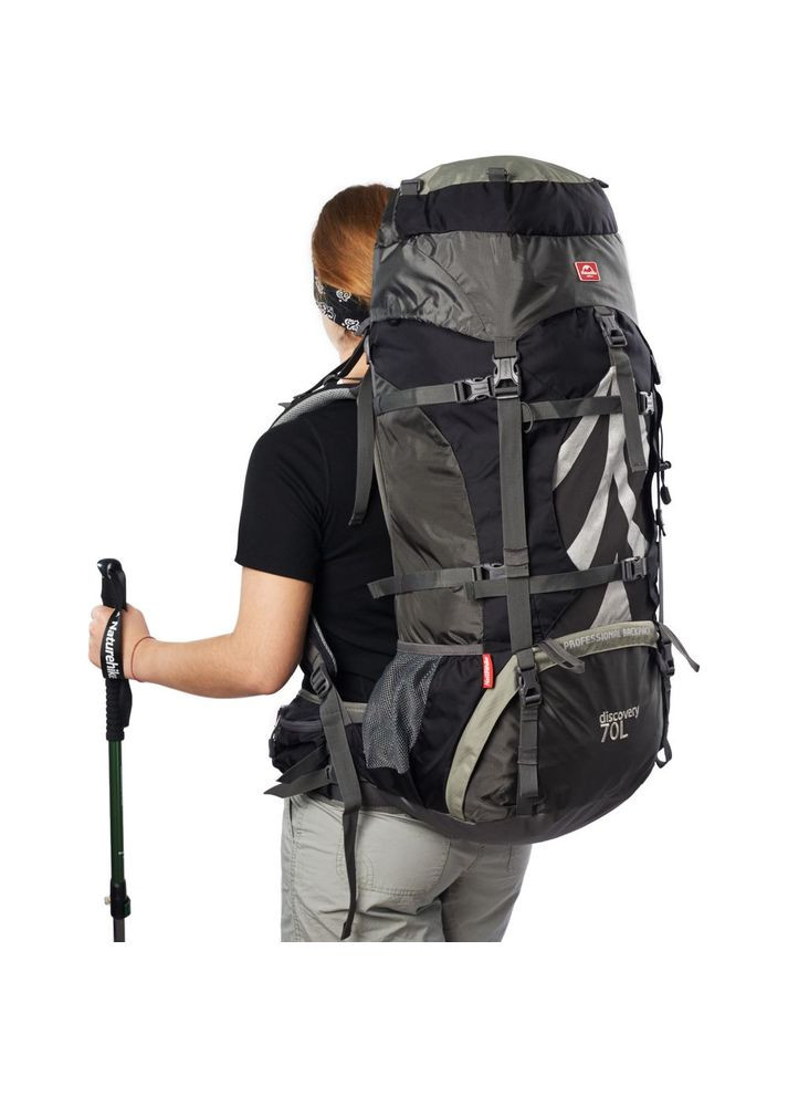 Рюкзак туристичний NH70B070-B, 70 л + 5 л, чорно-сірий (A-016419) Naturehike (327092424)