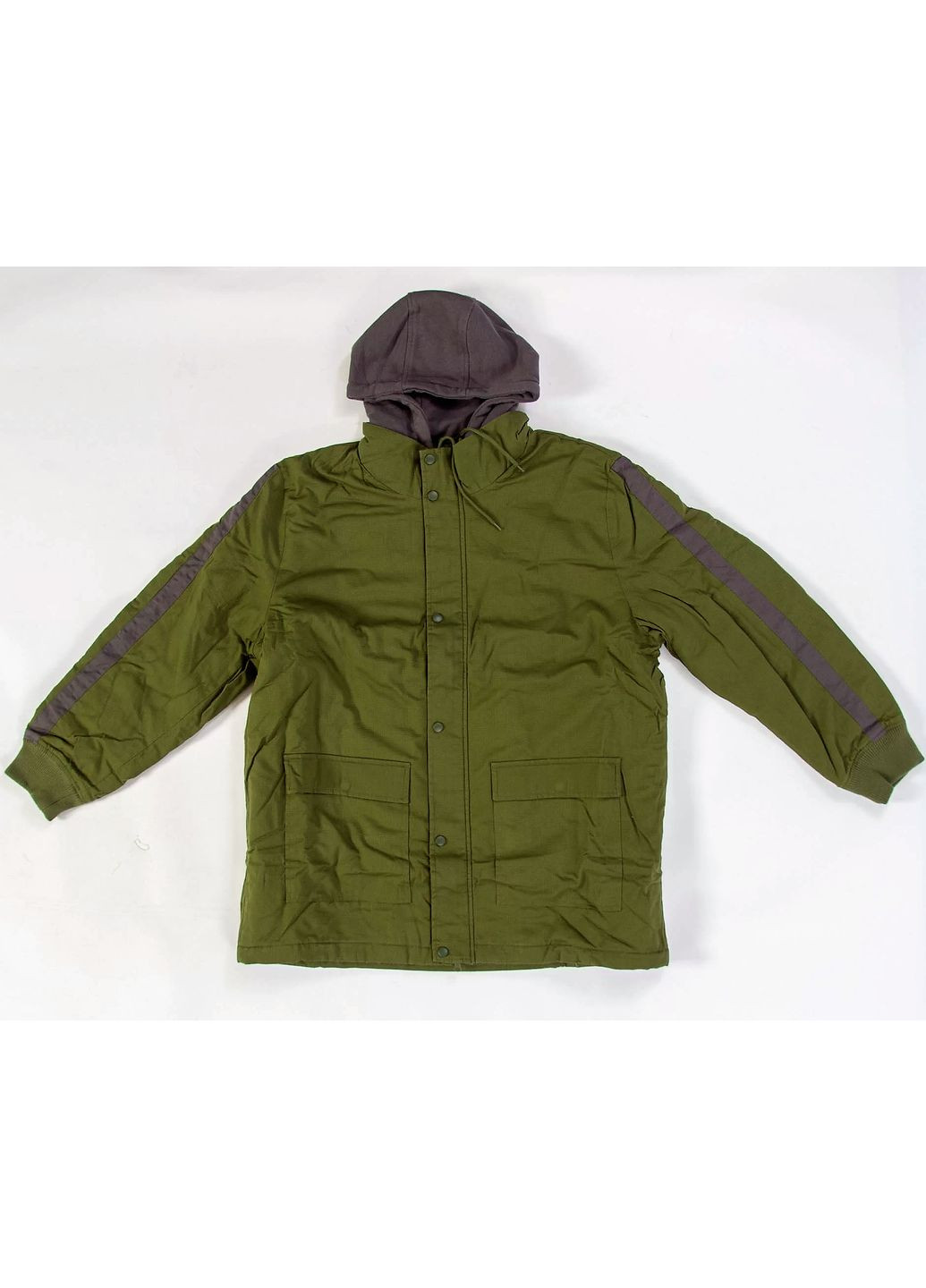 Зеленая зимняя мужская куртка-парка с капюшоном хаки кежуал, размер на бирке 62 Rainbow