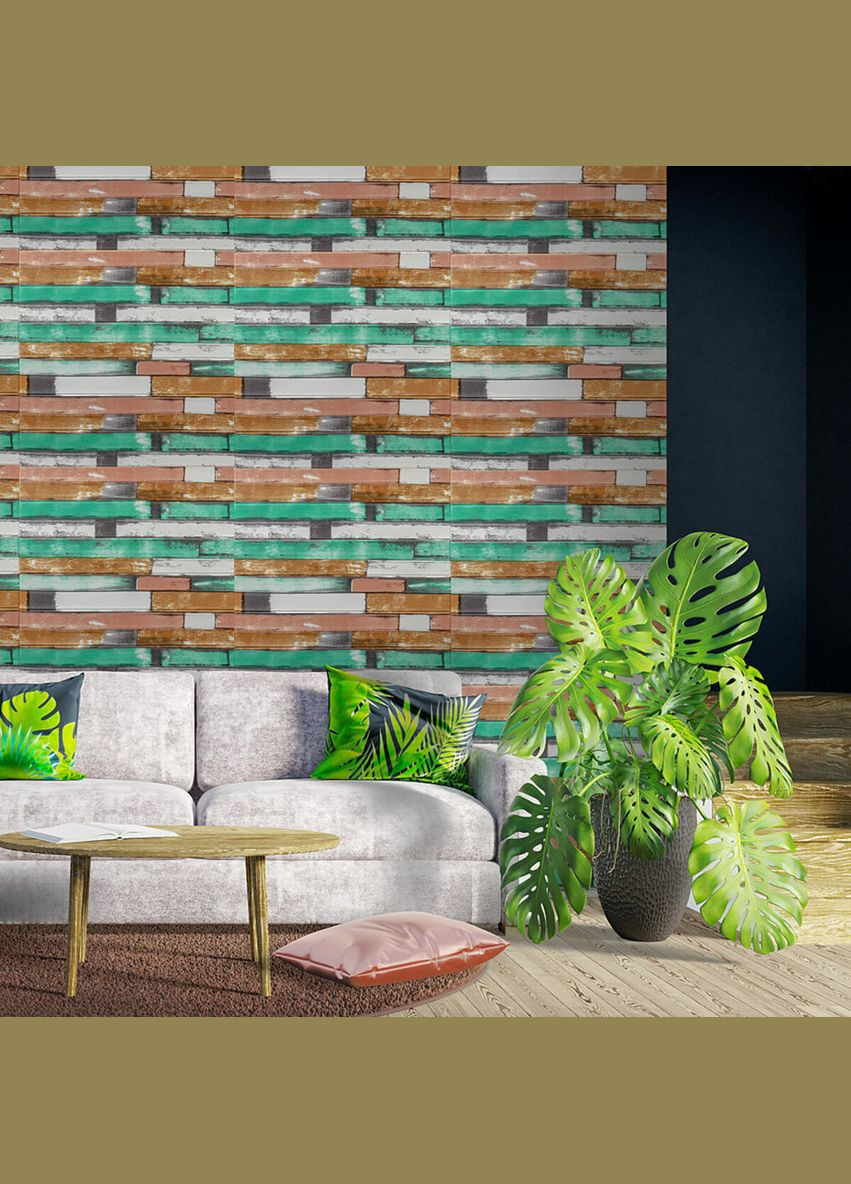 Самоклеющаяся декоративная 3D панель мятное дерево 700x700x5мм (057) SW00000238 Sticker Wall (315790948)