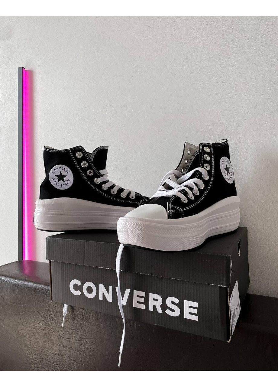 Білі Осінні кеди чоловічі converse chuk taylor all star move high top конверс No Brand