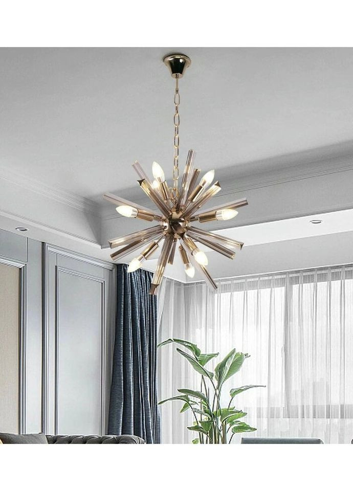 Люстра підвісна на 12 лампочок 26759 Хром 65-140х65х65 см. Sunnysky (335975159)