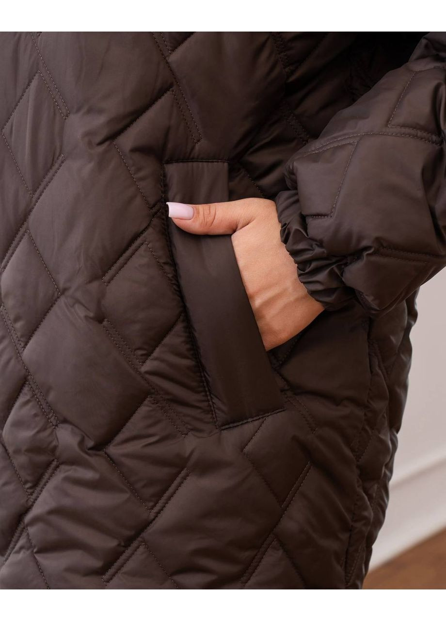 Коричневая демисезонная демисезонная женская куртка большого размера SK