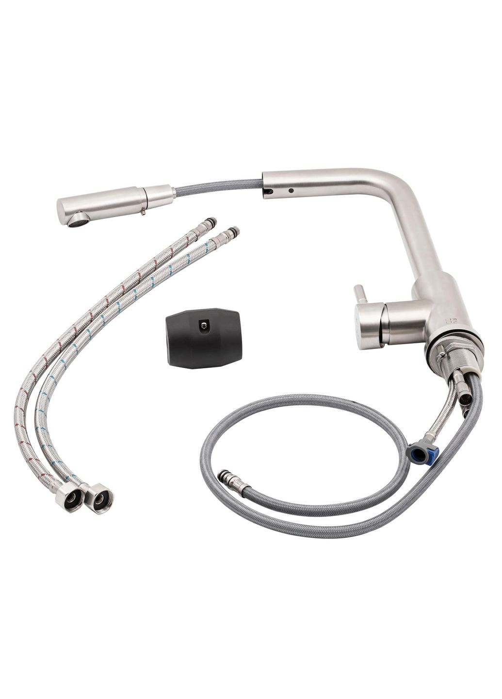 Смеситель для кухни Aria с выдвижным изливом (k35) LDARI015FL1NKS34944 Nickel LIDZ 015FL1 (323485730)