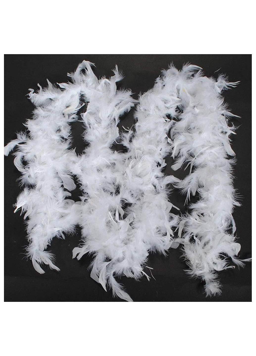 Гірлянда-боа з натуральним пір'ям для декору 150 см білий Aldi (365549838)