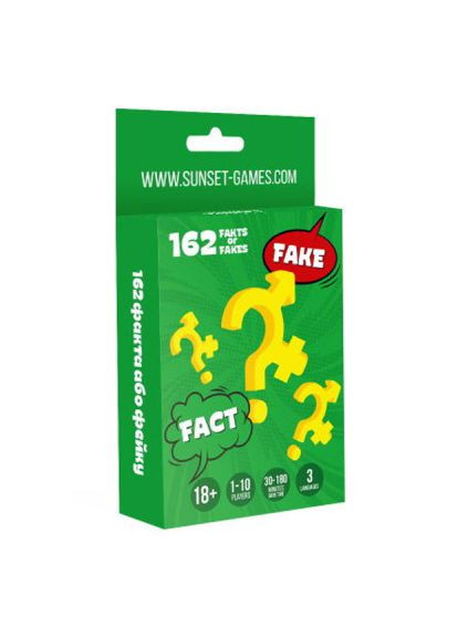 Настольная игра 18+ (69007) Sunset Games для компании 162 Факта или Фейка (370019757)