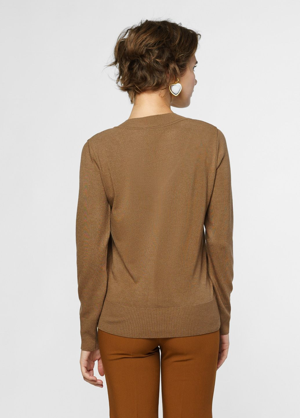 Коричневый зимний пуловер женский коричневый Arber V-neck WCaddy WTR-138