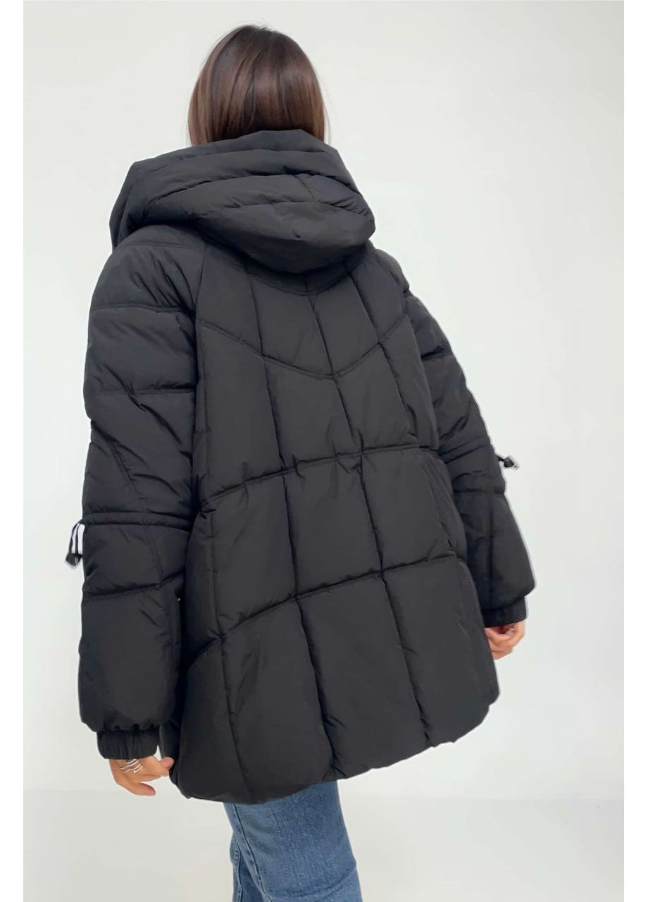 Чорна зимня зимова куртка пуховик Mishele