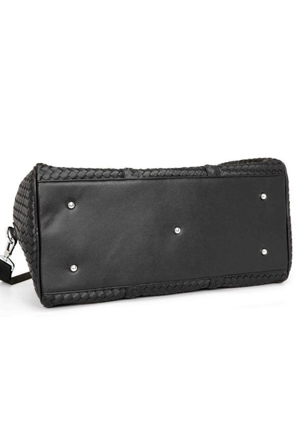 Мужская городская сумка плетеная из экокожи черная Eton (363021898)