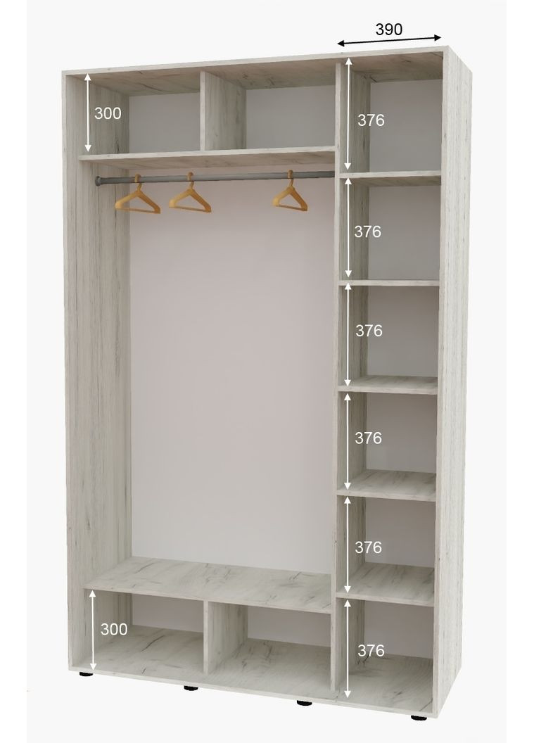 Шкаф-купе двухдверный 150*60*220 Дуб крафт белый ДСП/Зеркало с пескоструйным рисунком Алекса (360460908)