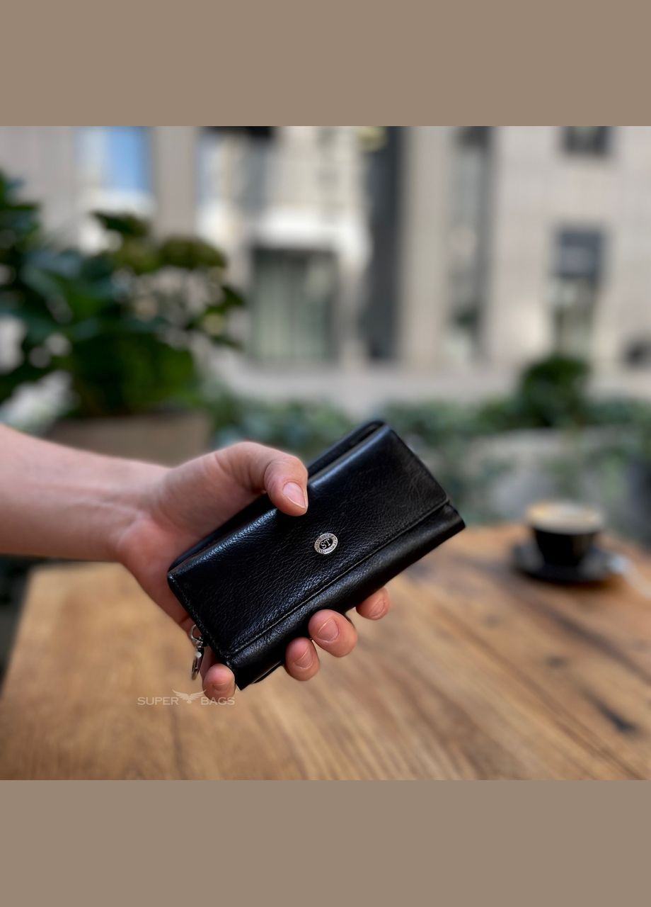 Черная ключница из натуральной кожи с отделением для денег B416 st leather (342121907)