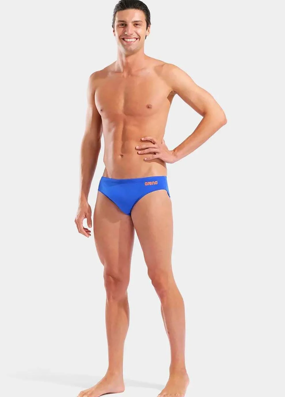 Мужские комбинированные спортивные мужские плавки team swim briefs solid синий, оранжевый Arena