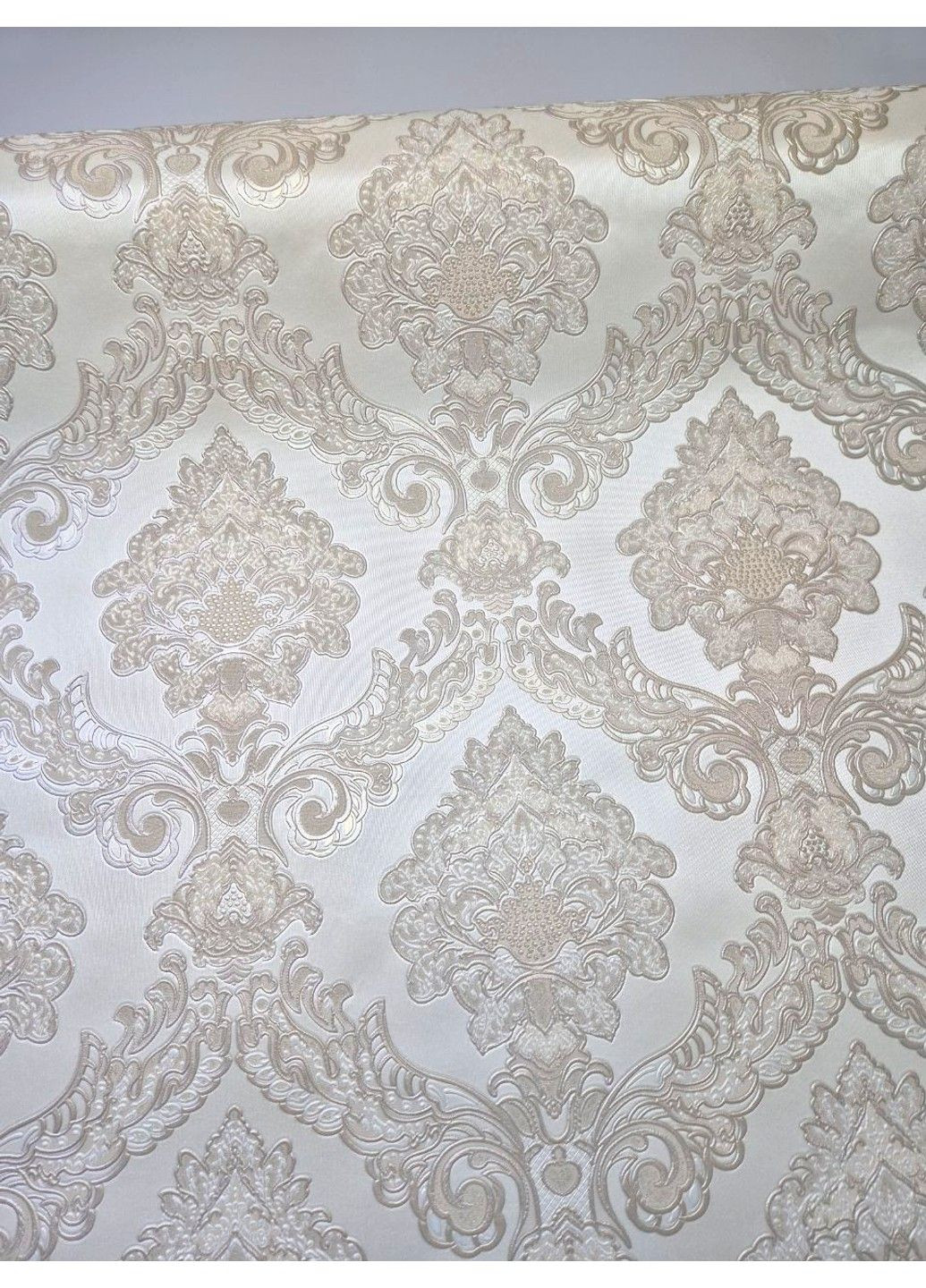 Обои виниловые 10.05 × 1.06 м 1572-01, классические бежевые для гостиной, спальни, кухни, коридора,прихожей Слов'янські шпалери (340275348)