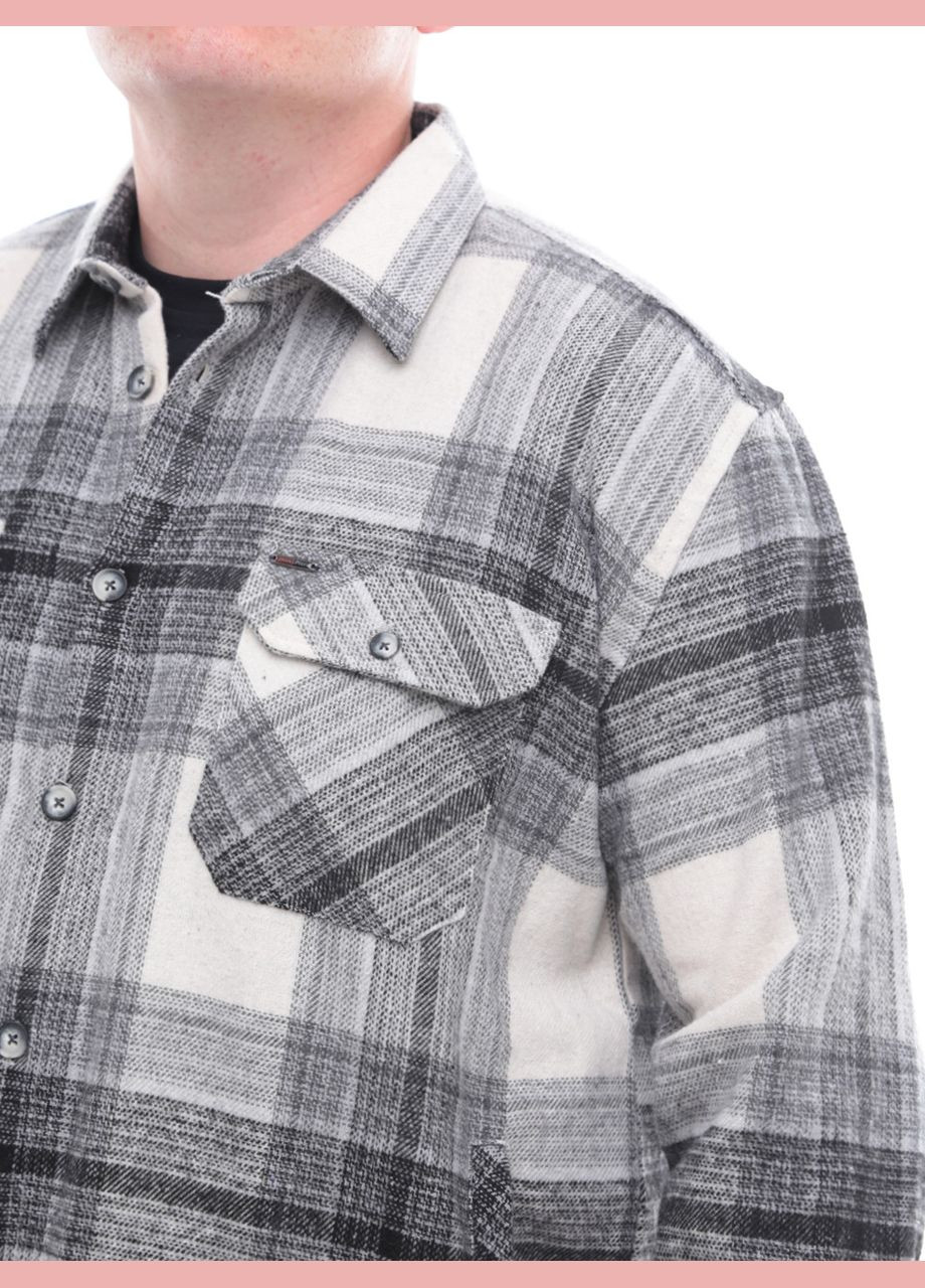 Серая повседневный рубашка в клетку Jean Piere