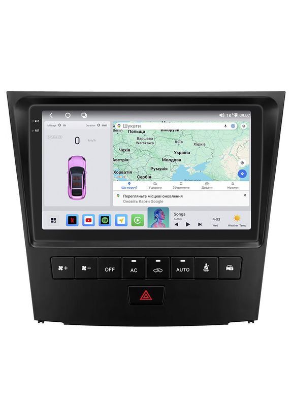 Штатна магнітола для Lexus GS III 2004-2007 екран 9" 4/64 QLED CarPlay 4G Wi-Fi GPS 360 Prime 1 шт. Lesko (336199772)