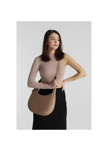 Сумка хобо на плече жіноча з натуральної шкіри середня Бежевий 39263 The Wings (352192123)