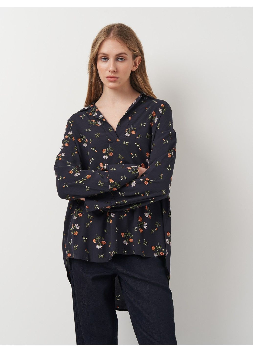 Темно-синя блуза H&M