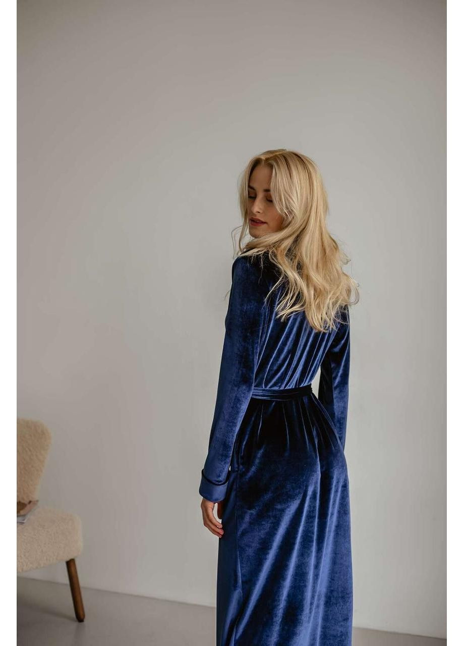 Халат темно синий велюр Lavender Dreams (366665671)